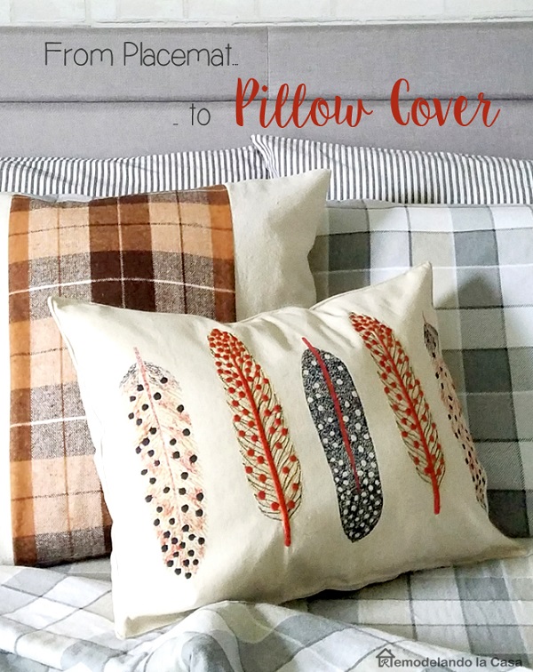 Tutorial: Easy throw pillow from a placemat