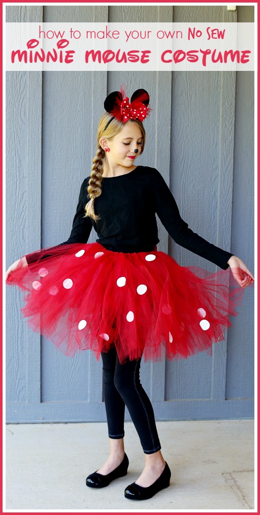 Tutorial: No-sew Minnie Mouse costume with a tutu and bow headband