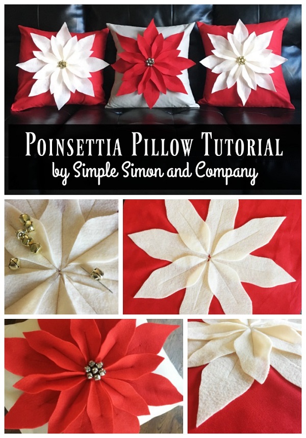 Free pattern: Poinsettia pillows