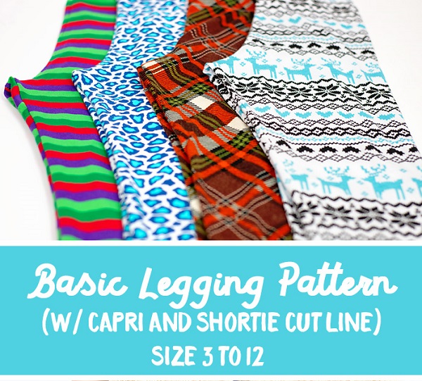 Free pattern: Girls basic leggings, capris, and shorties