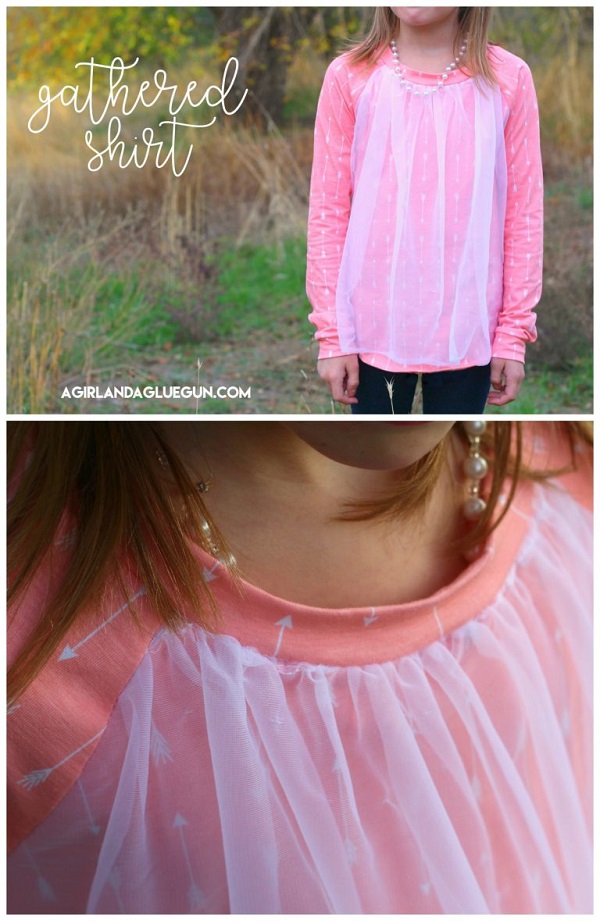 Tutorial: Gathered chiffon front raglan t-shirt