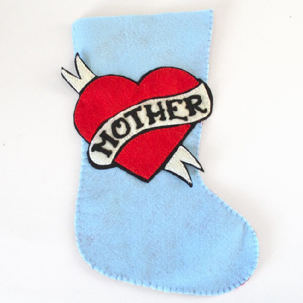 Free pattern: Vintage mother tattoo Christmas stocking