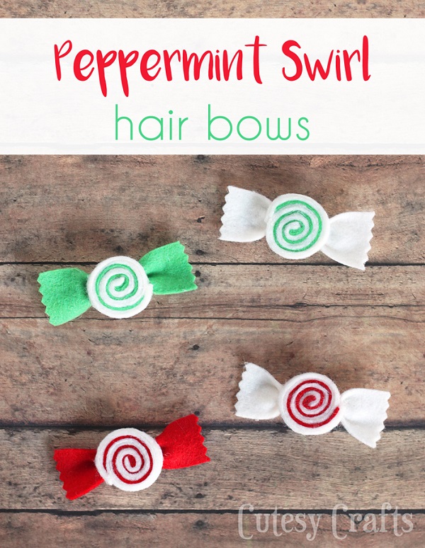 Tutorial: No-sew felt peppermint swirl hair bows