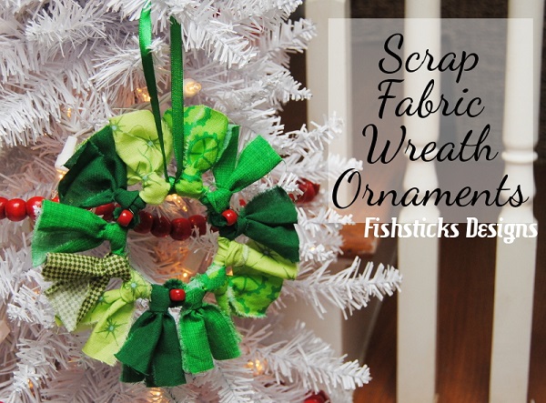 Tutorial: Easy scrap fabric wreath ornaments