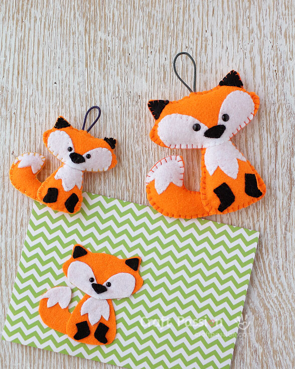 Free pattern: Felt fox Christmas ornament