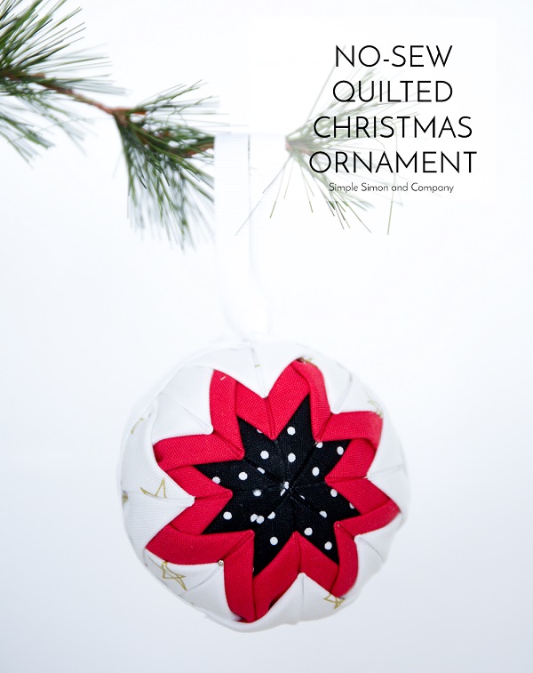 Tutorial: No-sew folded fabric Christmas ornament