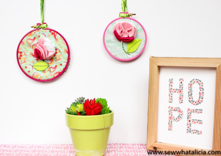 Tutorial: 3-D felt flower hoop art