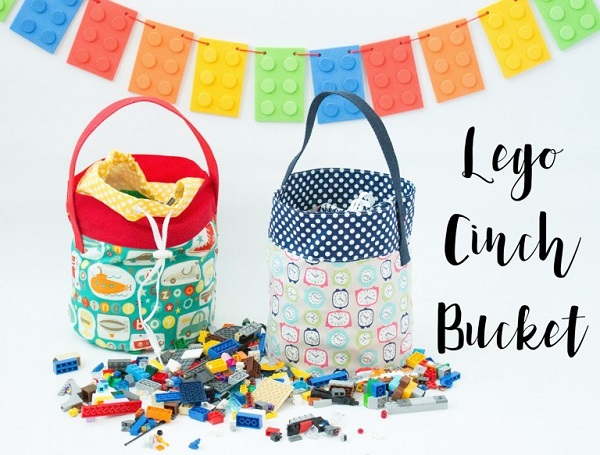 Tutorial: Cinch top fabric Lego bucket