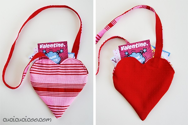 Free pattern: Reversible heart Valentines bag