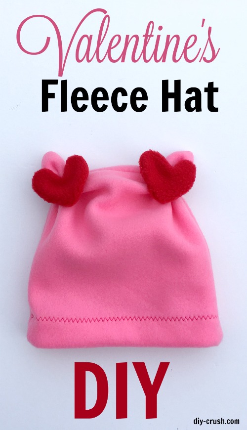 Tutorial: Valentine's Day fleece hat