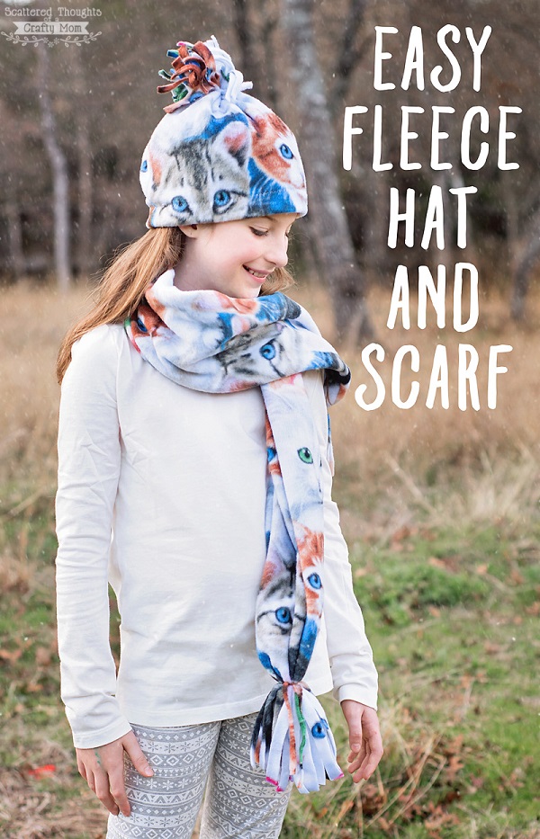 Tutorial: Easy fleece hat and scarf set