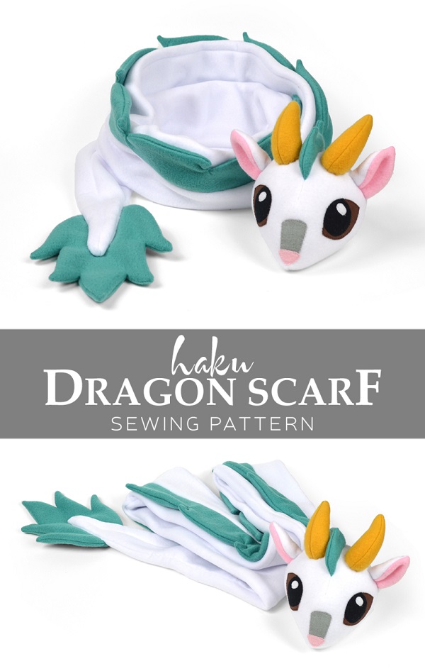 Free pattern: Fleece Haku dragon scarf