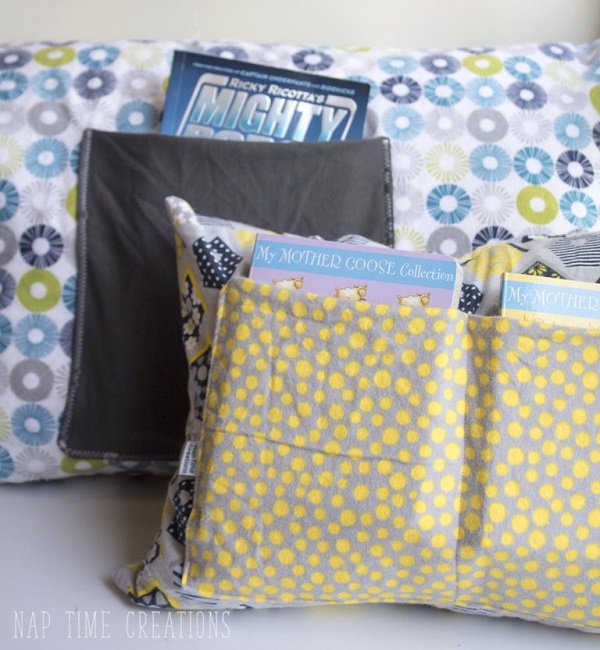 Tutorial: Reading pillow with pockets for books