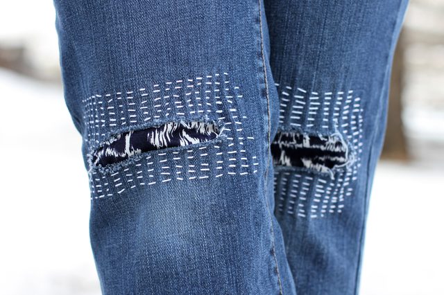 Tutorial: Mend your jeans with sashiko stitching