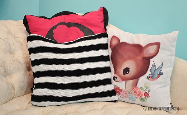 Tutorial: Recycled pillow throw pillow cover