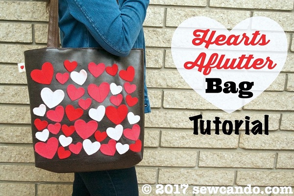 Tutorial: Hearts Aflutter tote bag