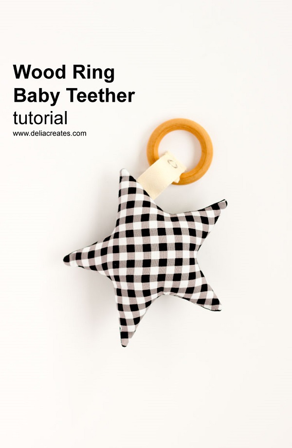 Tutorial: Wood ring baby teether with a soft fabric star