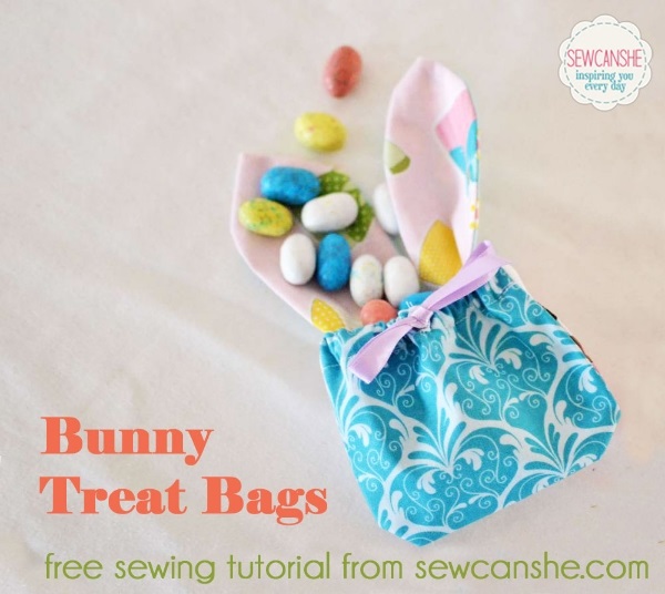 Tutorial and pattern: Charm square bunny treat bags