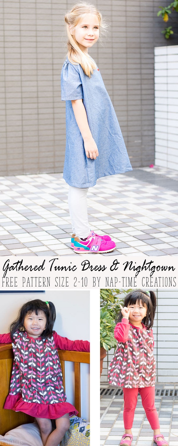 Tutorial and pattern: Girls tunic dress and nightgown