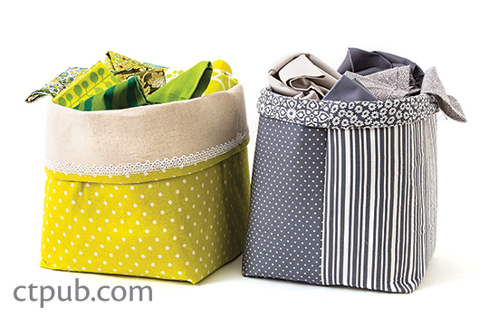 Tutorial: Fat quarter fabric storage baskets