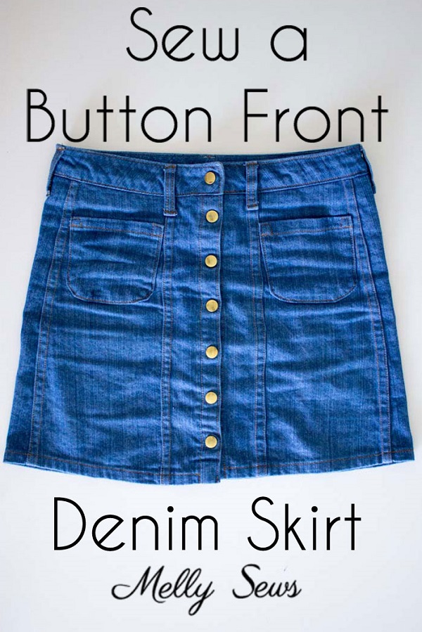 Tutorial: Button front denim skirt