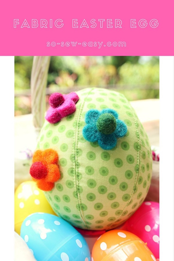 Tutorial and pattern: Fabric Easter egg with zipper