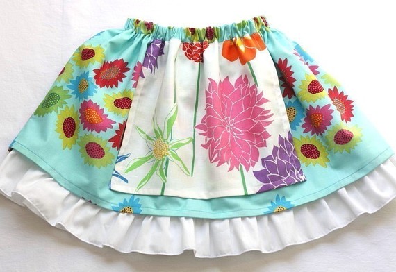 Tutorial: Little girls layered apron twirl skirt