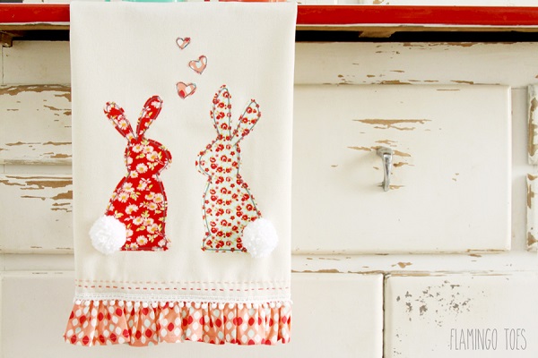 Tutorial and pattern: Sweet bunny ruffle dishtowel