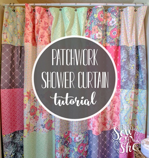 Tutorial: Fat quarter patchwork shower curtain