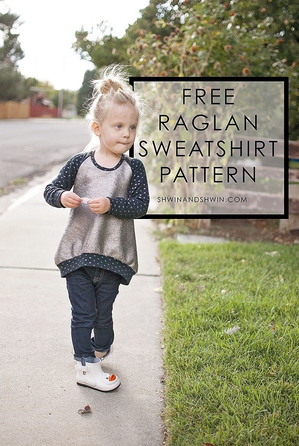 Tutorial and pattern: Bell raglan sweatshirt for toddlers