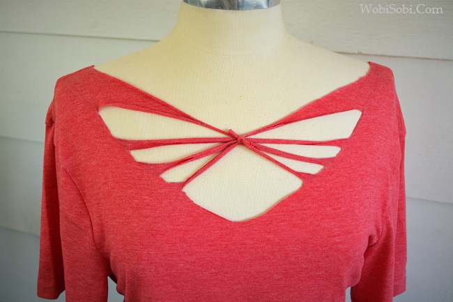 Tutorial: No-sew butterfly cutout t-shirt