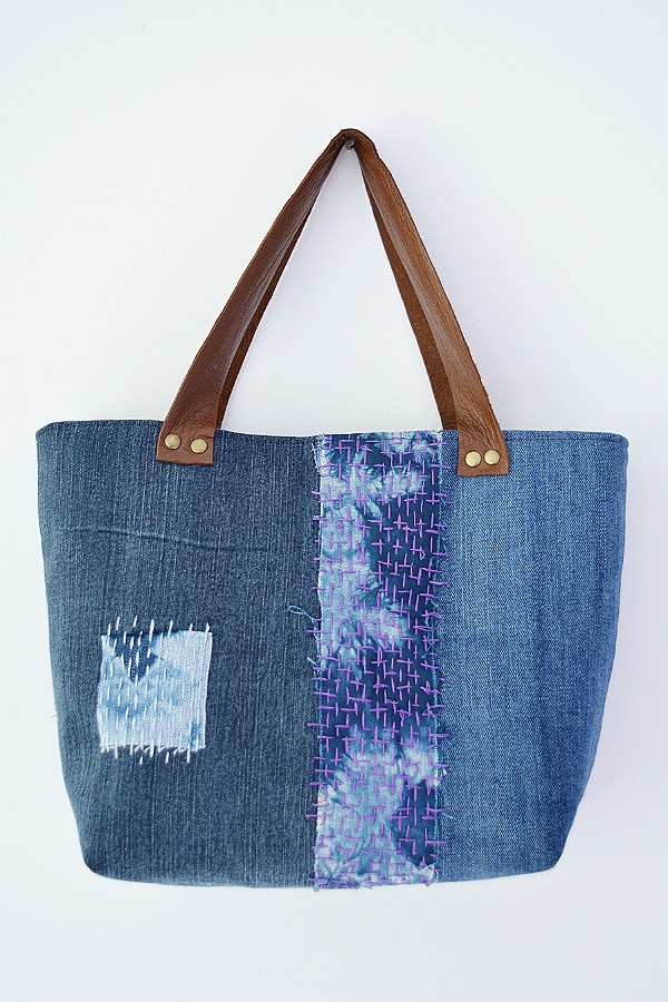 Tutorial: Sashiko denim tote bag