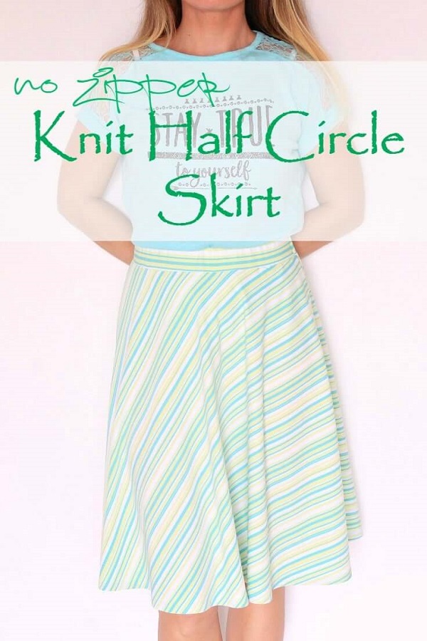 Tutorial: Easy half circle skirt from knit fabric