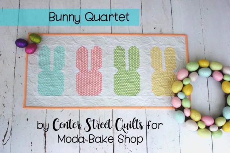 Tutorial and pattern: Bunny Quartet Mini Quilt