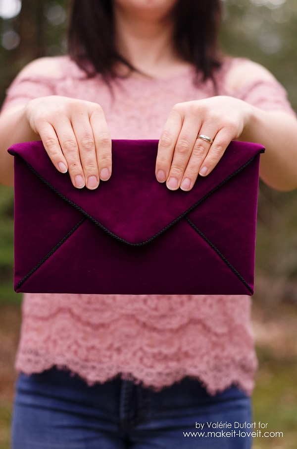 Tutorial: Velour envelope clutch purse