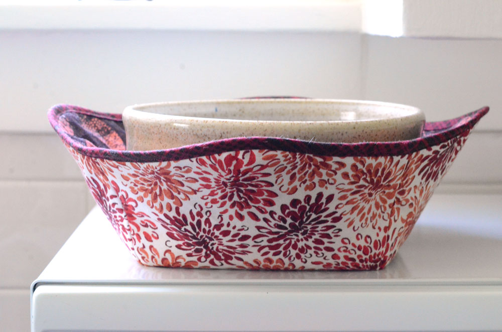 Microwave hot bowl holders in Kyoto fabric by Amy Barickman