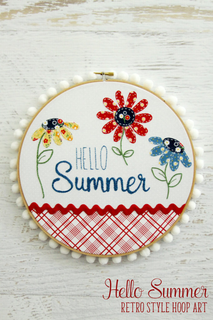 Tutorial and pattern: Hello Summer hoop art