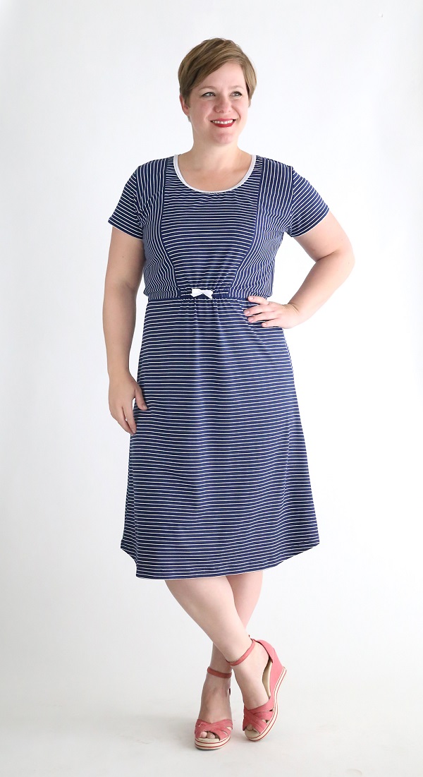 Tutorial and pattern: Striped midi t-shirt dress