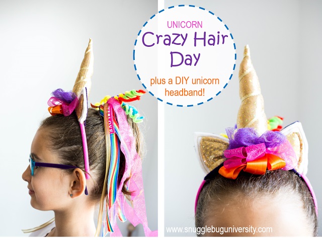 Tutorial: Crazy Hair Day unicorn headband