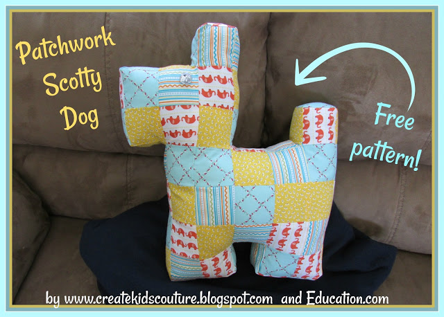 Tutorial: Scrapbusting Scottie dog softie