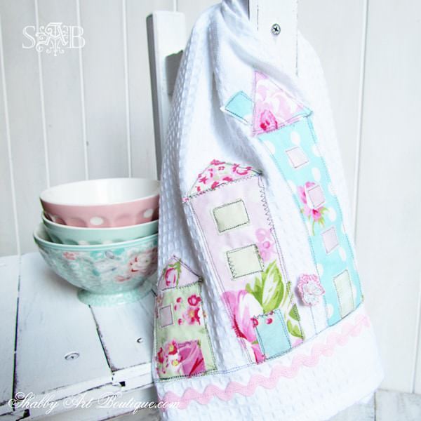 Tutorial: Shabby chic house tea towel