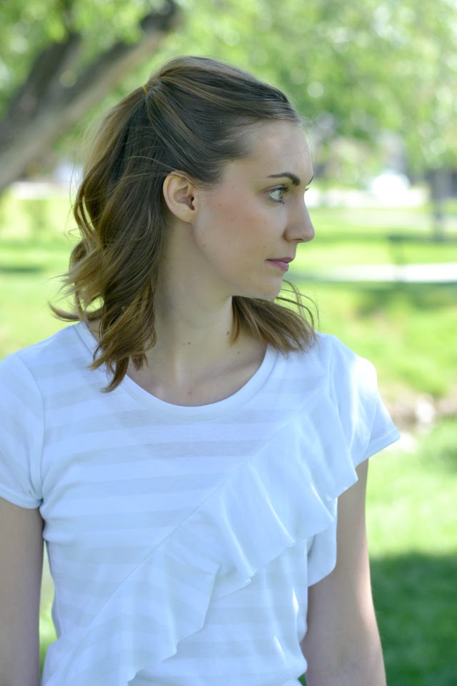 Tutorial: Diagonal ruffle t-shirt 