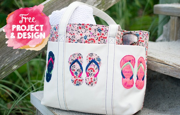 Tutorial: Summer tote with flip flop applique