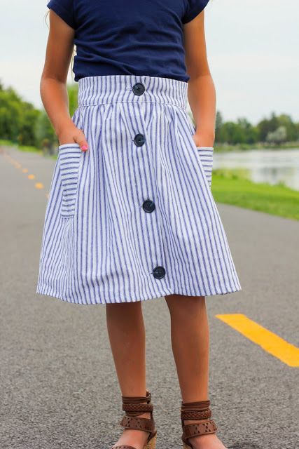 Tutorial: Girls button front skirt 