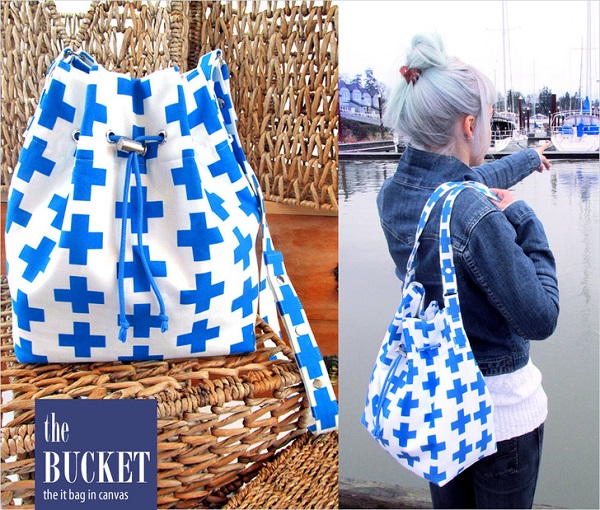 Tutorial: Drawcord bucket bag with cross body strap