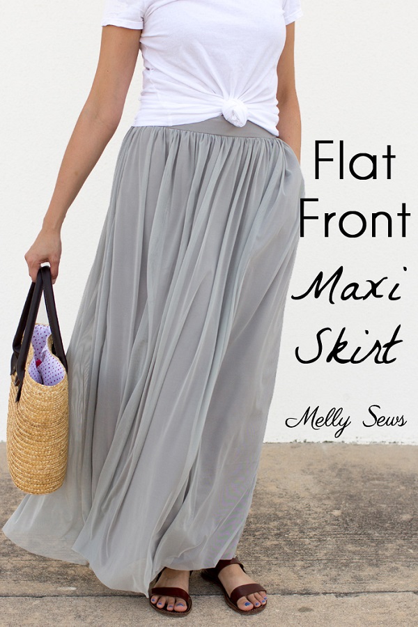 Tutorial: Maxi skirt with a flat front waistband