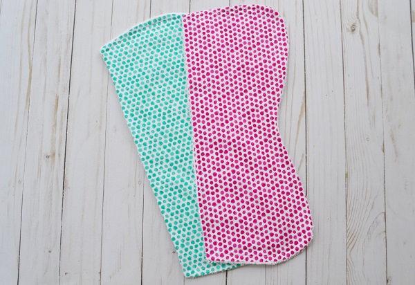 Tutorial and pattern: Half contour burp cloth