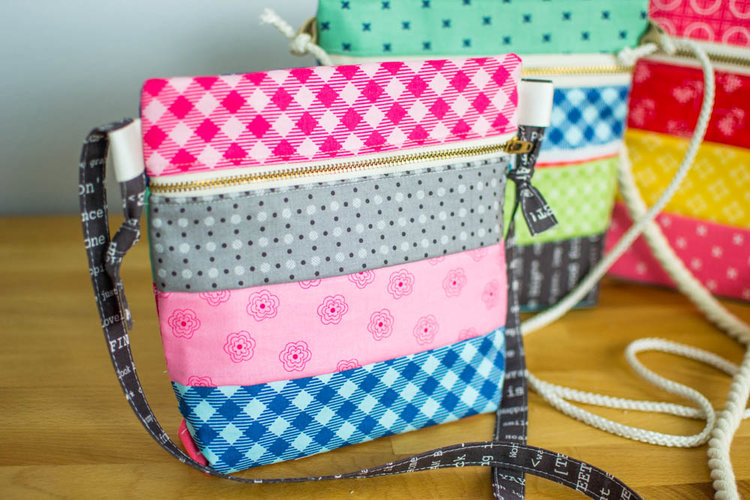 Tutorial: Patchwork cross body zip bag