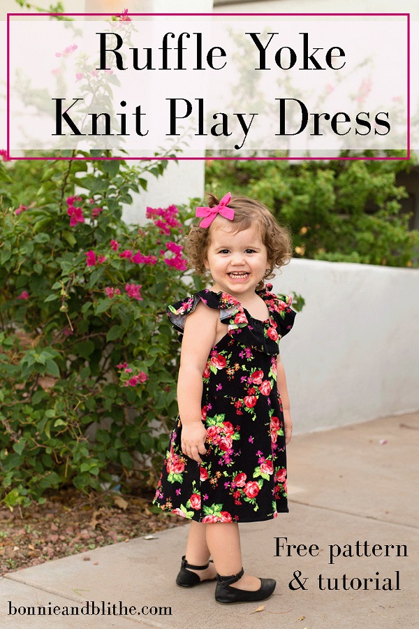 Tutorial and pattern: Little girl's ruffle shoulder play dress