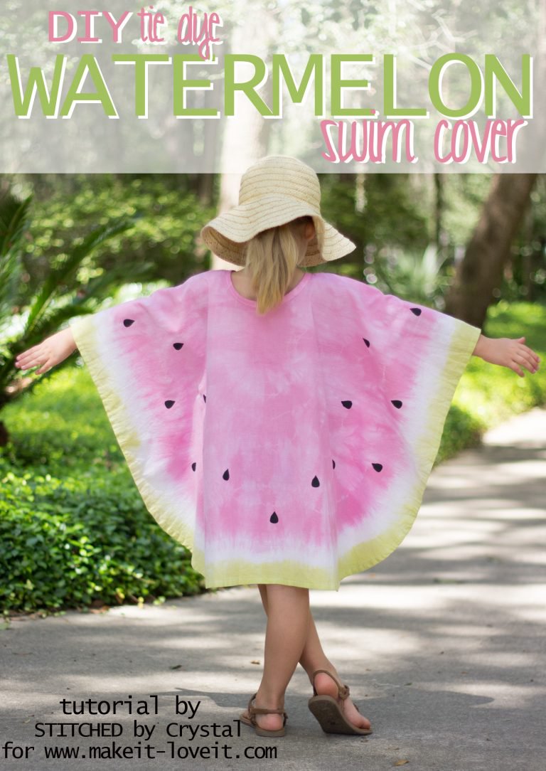 Tutorial: Tie dye watermelon swim cover up